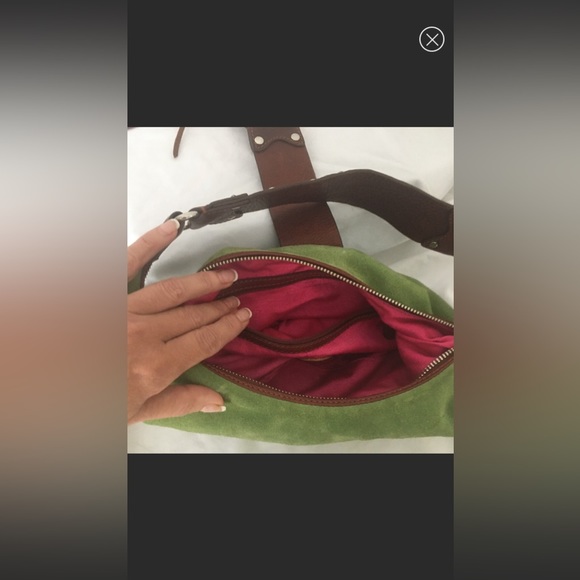 Cole Haan vintage green G series suede purse with jewel embellishments - Picture 6 of 12